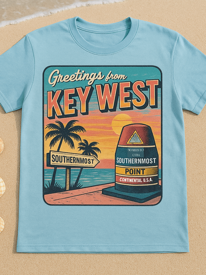 Ocean Blue Key West Florida Southernmost Point Ultra-Soft Tee product image (1)