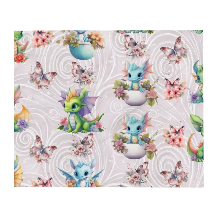 Baby Dragon Party Throw Blanket product image (13)