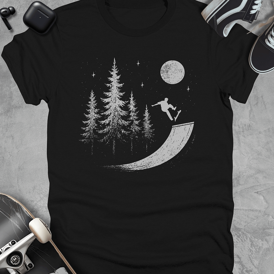 Moon skateboarding t-shirt, Unisex product image (1)