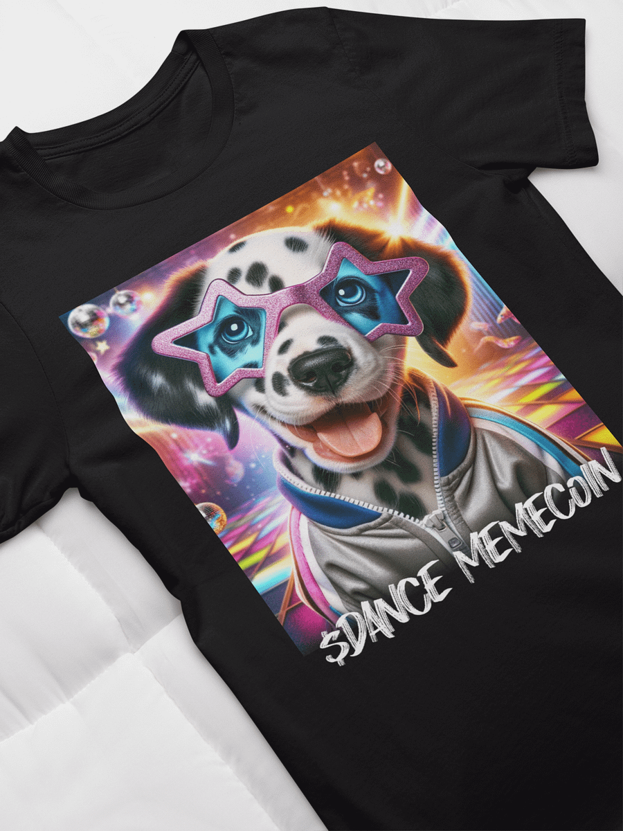 PARTY PUPPY - DANCE MEMECOIN - PREMIUM TEE - BLACK product image (1)