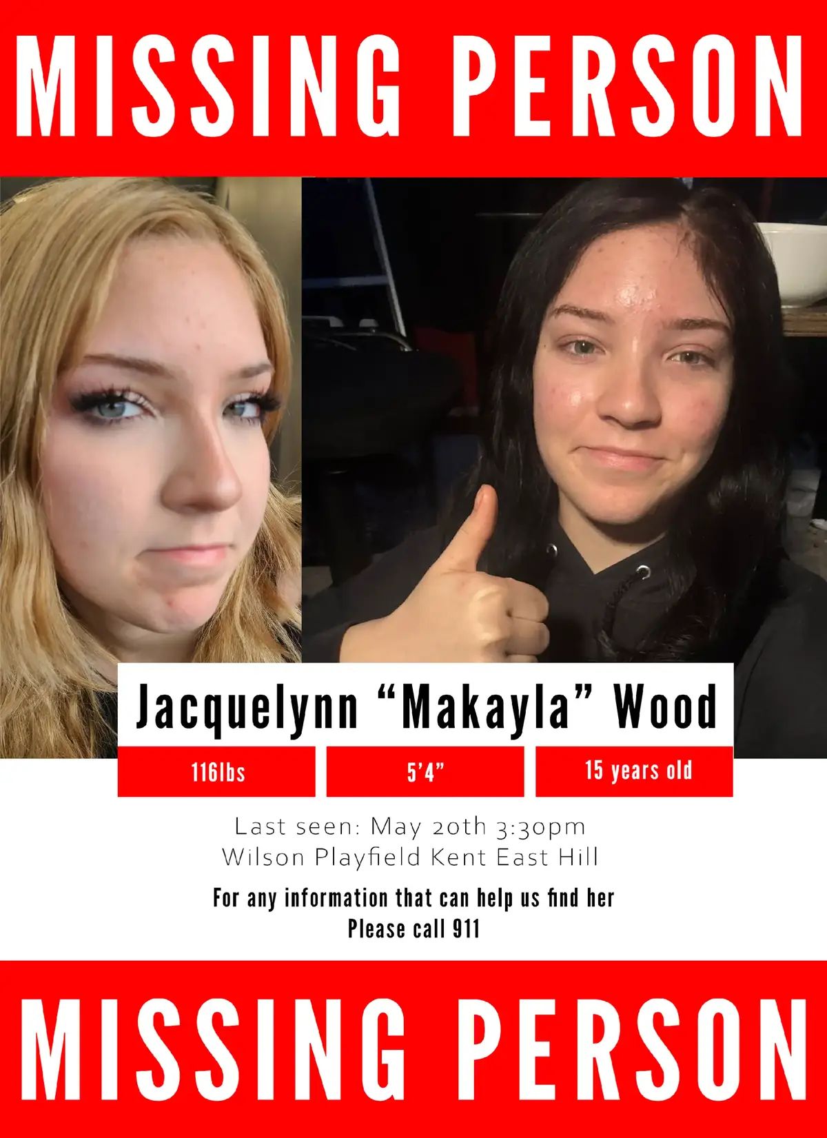 If you see her please call 911!