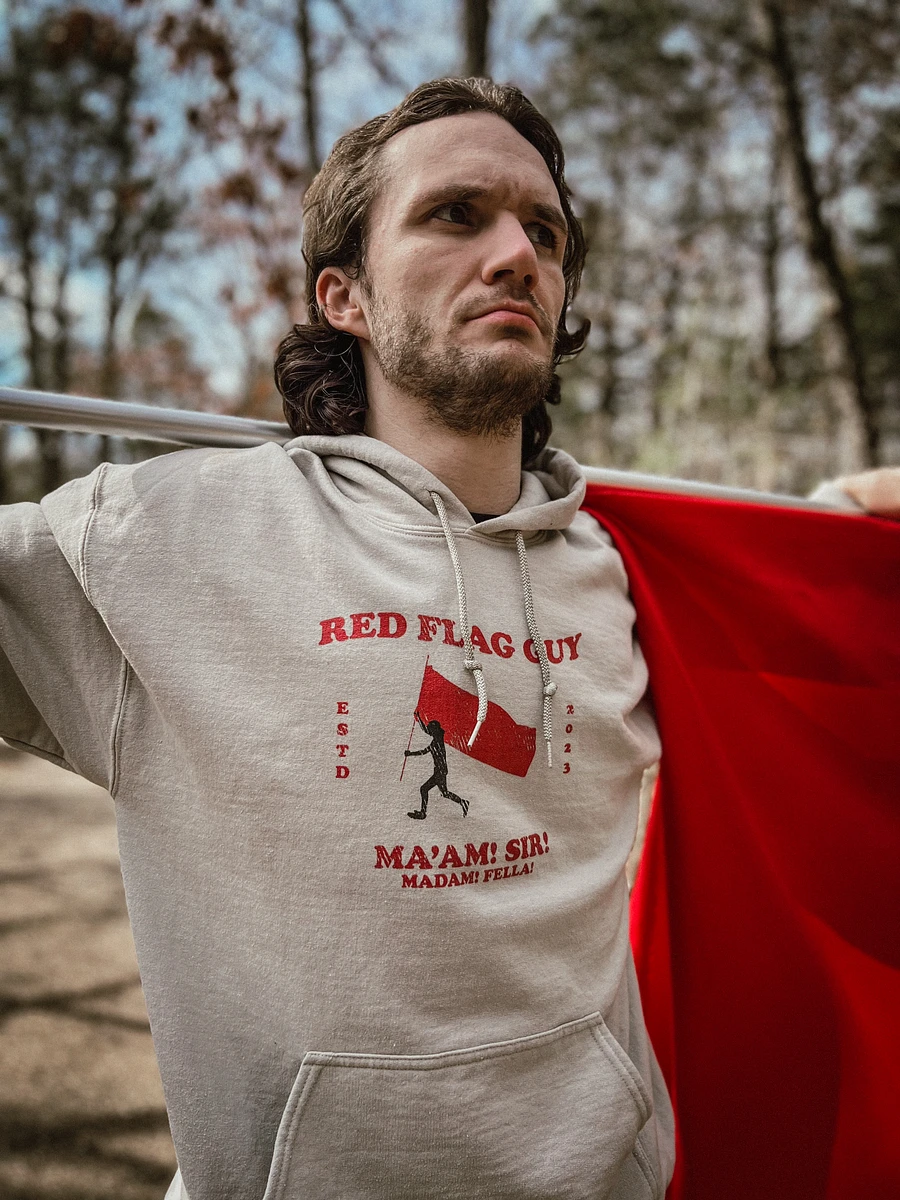 Red Flag Guy Distressed Unisex Hoodie product image (3)