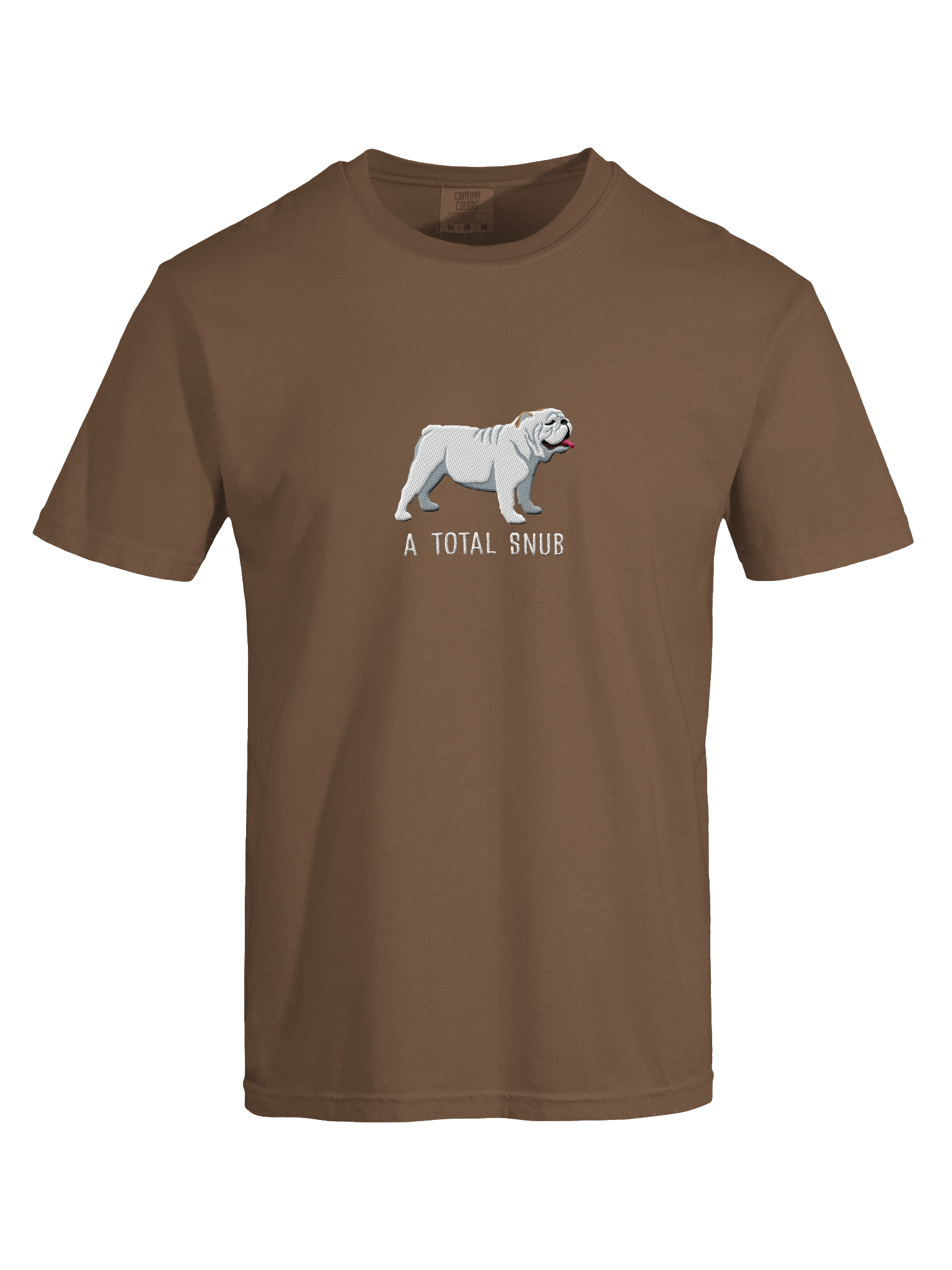 A Total Snub T-Shirt(Embroidered) of an English Bulldog(White) product image (17)