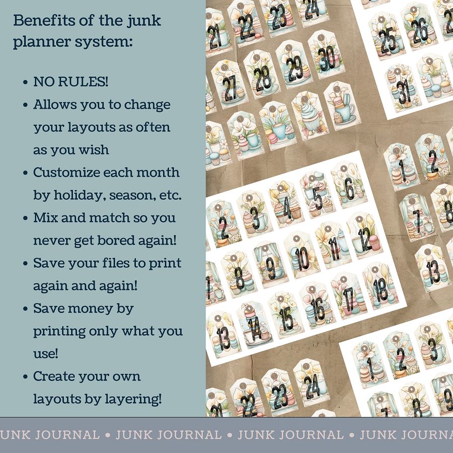 Macaron Lillies - Printable Dated Tags V6 product image (4)