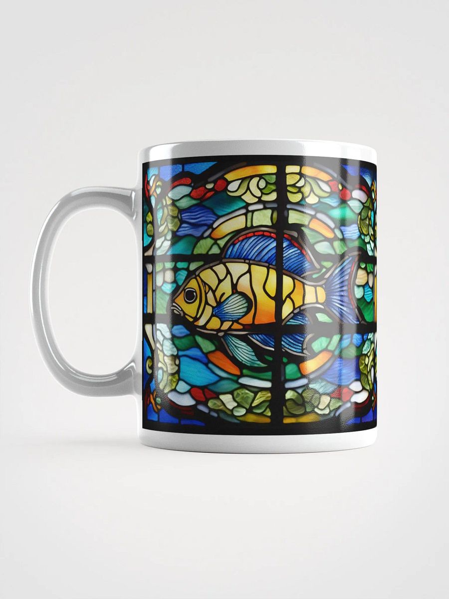 #002 - Yellow Blue Parrot Fish Stained Glass Mug product image (12)