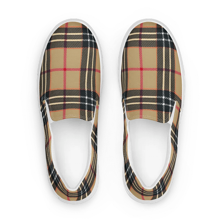 Baige,black,white,red Plaid slip on product image (1)