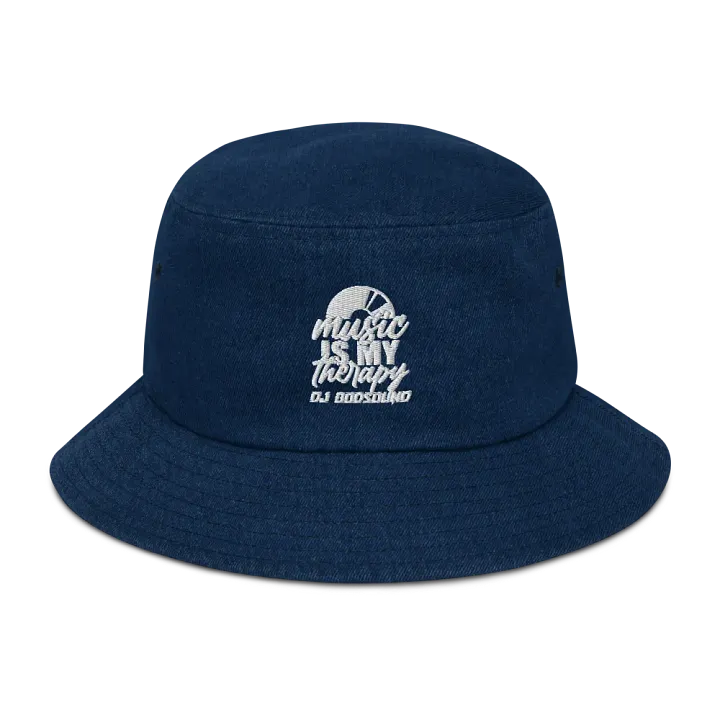 The Must Have DJ GodSOUND "Music Is My Therapy" Denim Bucket Hat in Blue! product image (1)