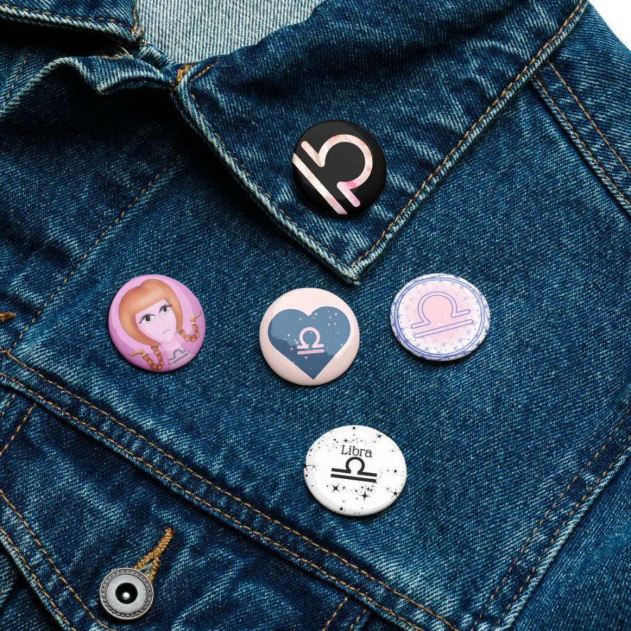 Libra Constellation Pin Buttons product image (16)