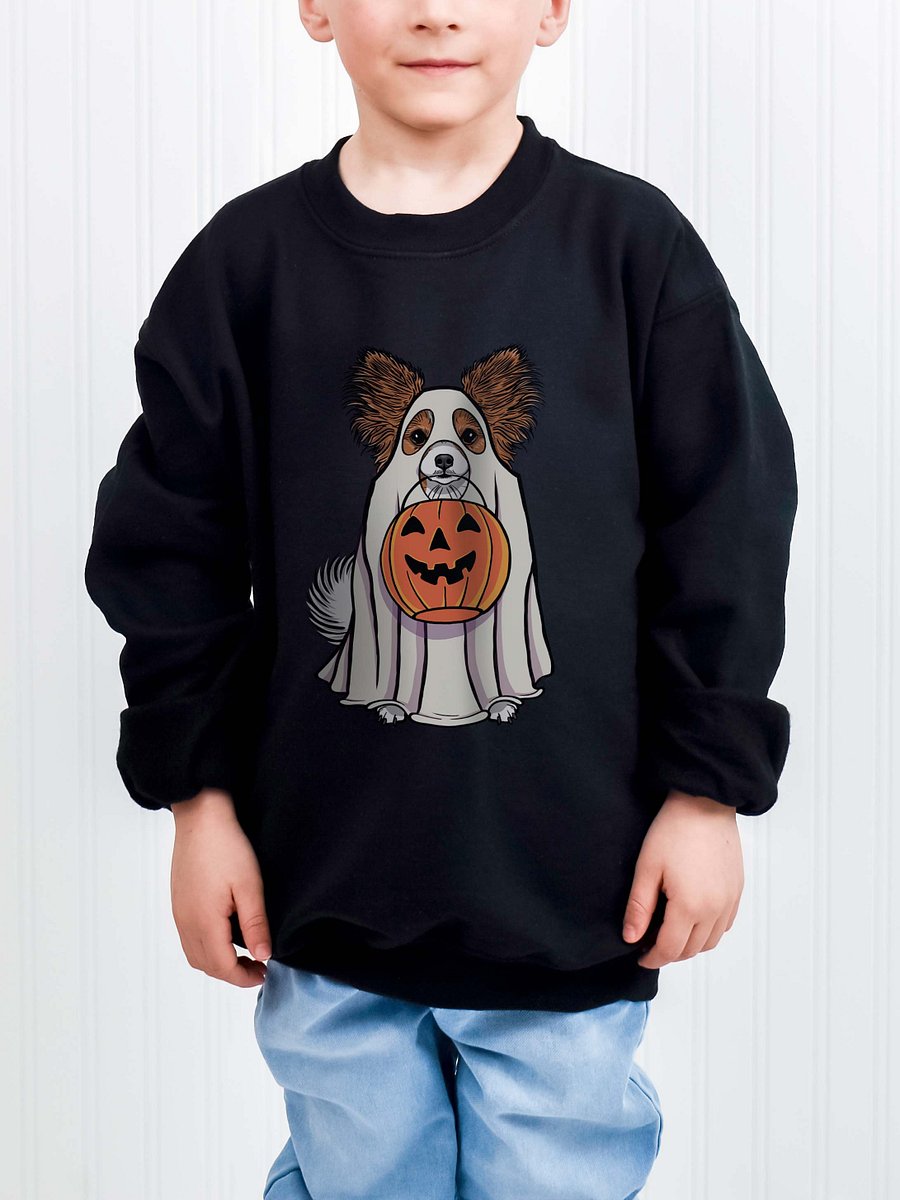 Halloween Papillon Youth Sweatshirt product image (1)