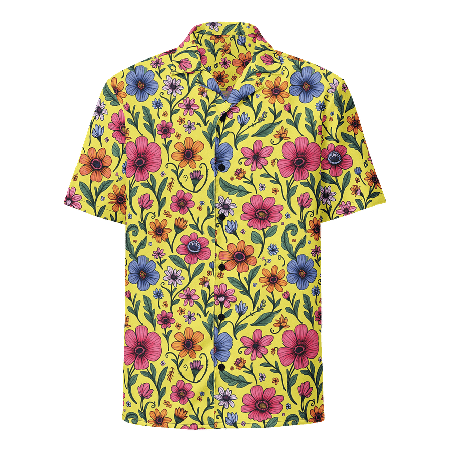 Yellow Floral Hawaiian Shirt – Colorful Summer Button-Up with Bold Flower Print product image (1)