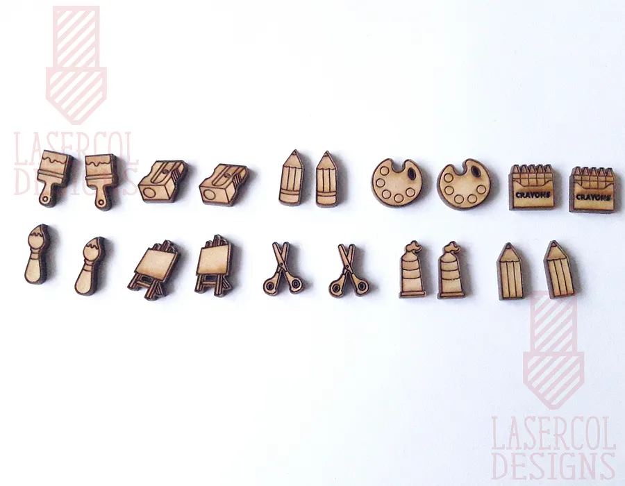 Art Supplies Cut Outs and Stud Earrings - Laser Cut Files product image (9)