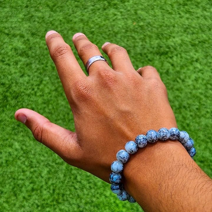 Beaded Bracelet(Blue & White) product image (1)
