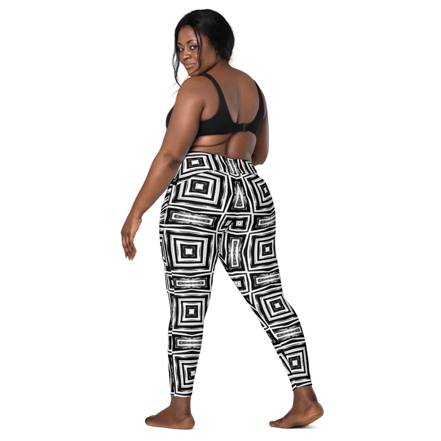 Abstract Monochrome Repeating Pattern All Over Print Ladies Leggings product image (12)