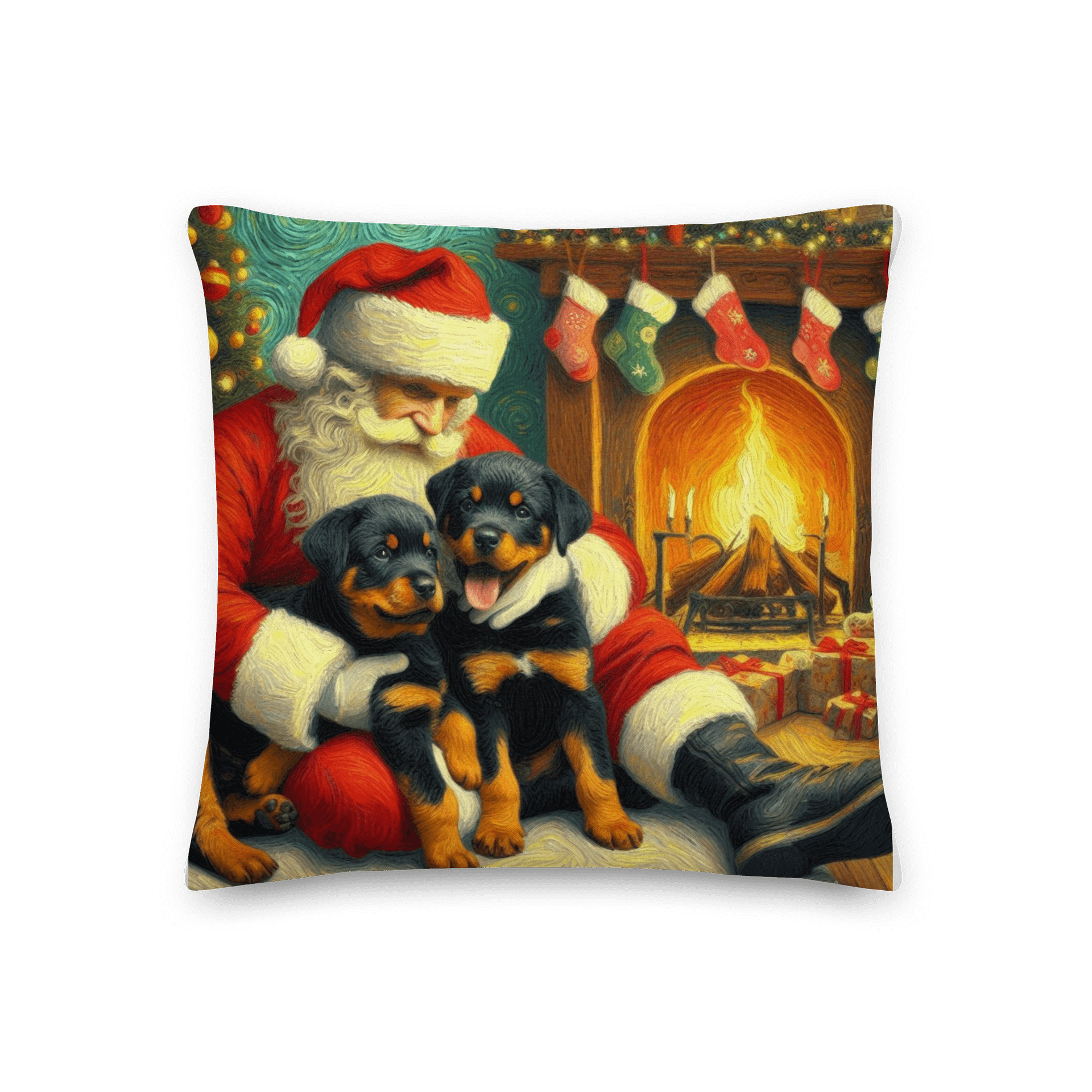 Rottweiler Santa's Paws Christmas Premium Pillow product image (3)