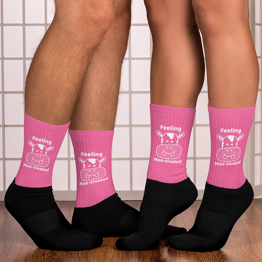Feeling Mootivated Pink Cow Socks product image (8)