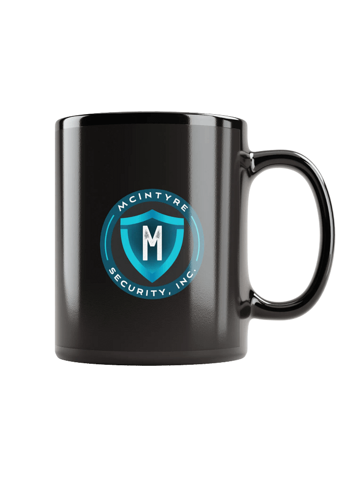 Black ceramic coffee mug - McIntyre Security, Inc. Logo product image (1)