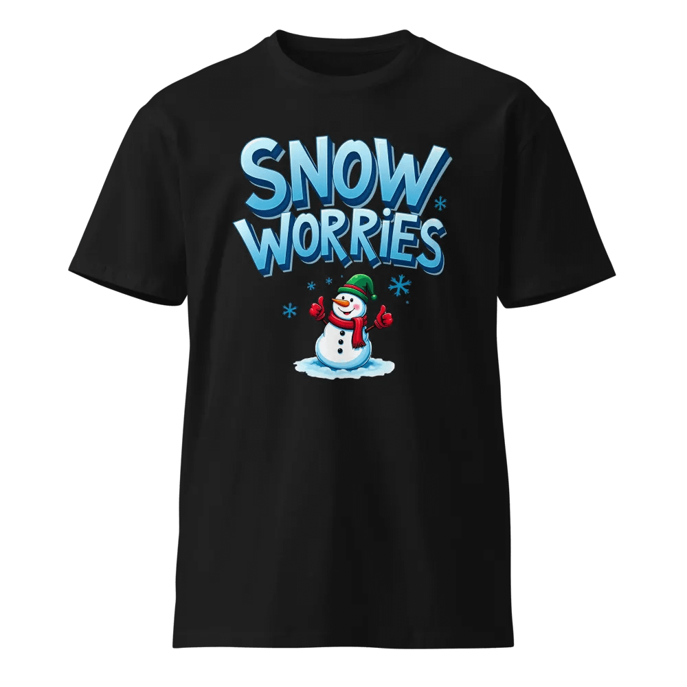 Snow Worries Cartoon Snowman T-Shirt product image (1)