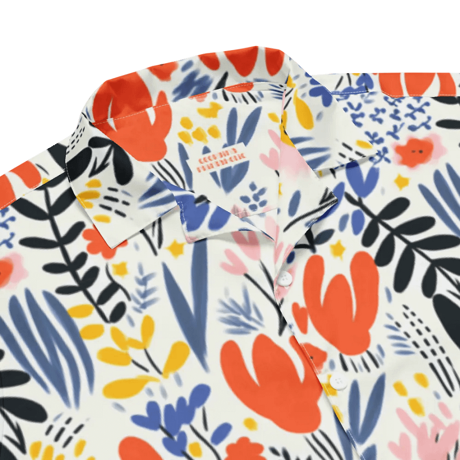Retro Flowers Orange Hawaiian Shirt product image (5)