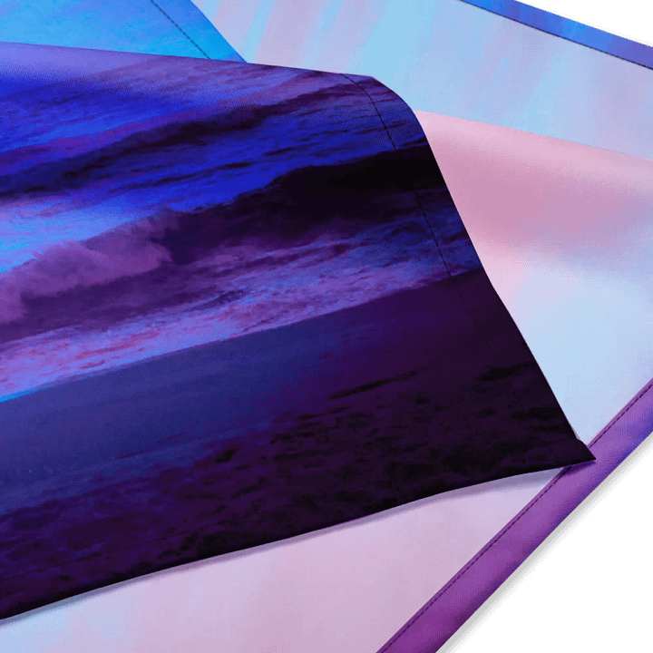 Seashore Sunrise Beach Bandana, Blue Pink Purple Cotton Candy Color Coastal Accessory product image (3)