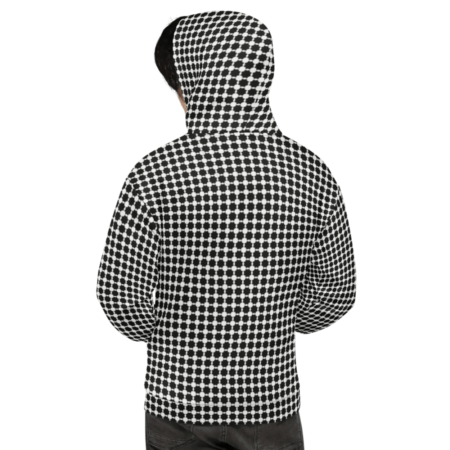 Abstract White and Black Chain Unisex All Over Print Hoodie product image (4)