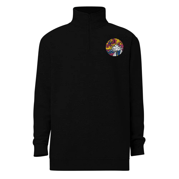 Colorful Abstract Circle Fleece Pullover - Wave at Sunset product image (1)