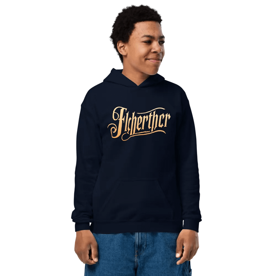 Flherthcr Golden Logo Youth Hoodie product image (1)