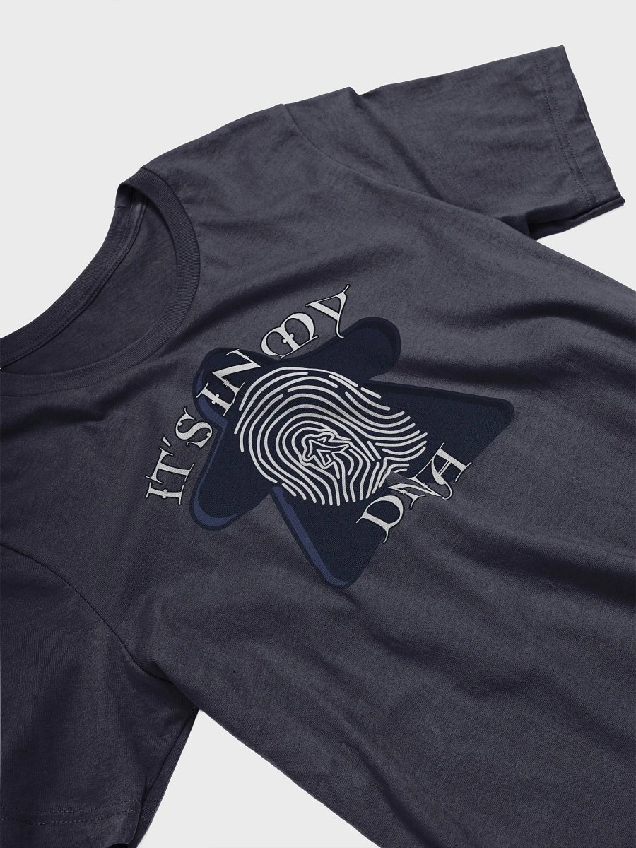 Meeple DNA Shirt for Board Gamers, Fingerprint Meeple Board Game T-shirt, It's in my DNA navy product image (2)