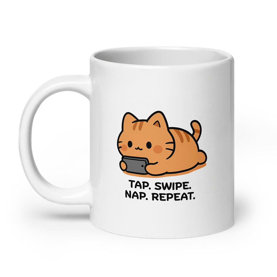 Kawaii Gamer Cat – Lazy Cute Kitty Playing Mobile Games product image (8)