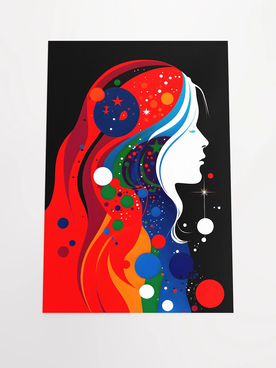 Woman Portrait Psychedelic Abstract Art Cosmic Matte Poster product image (3)