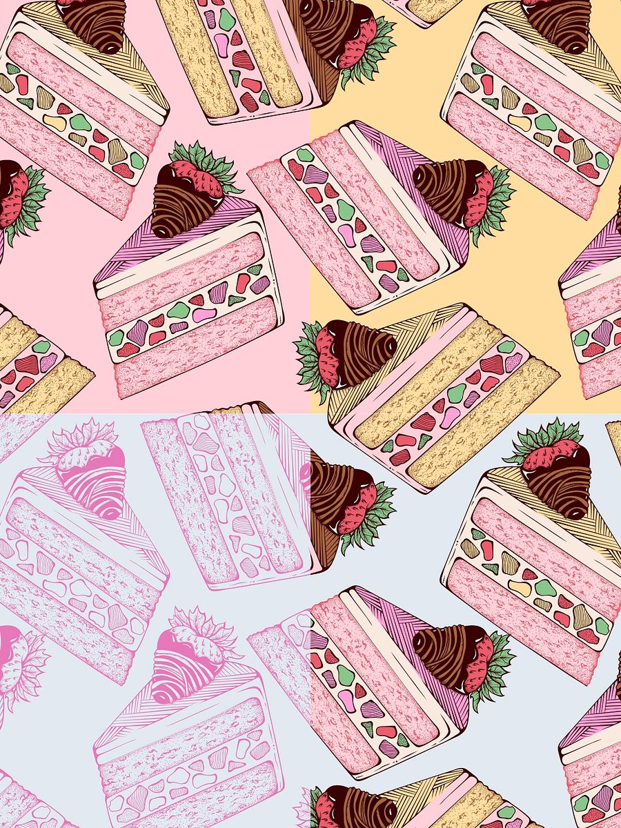 Cute Sweets Hand Drawn Vector Seamless Patterns Collection product image (9)