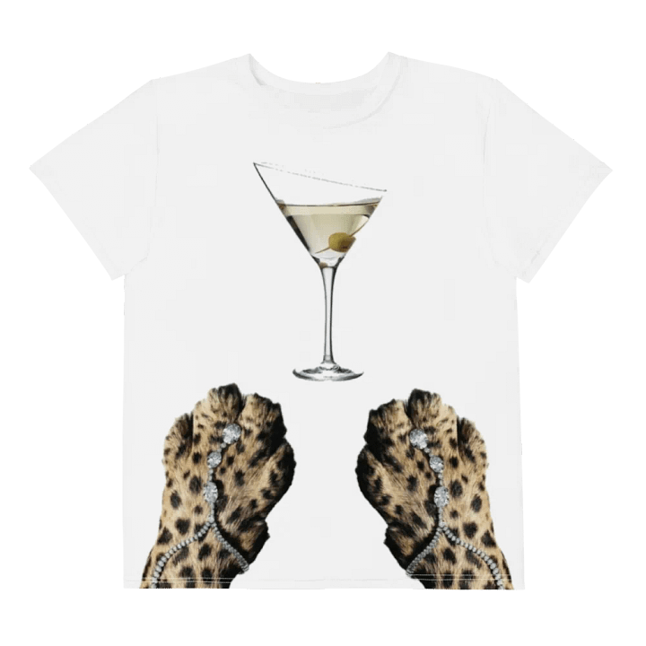 Leopard Martini Youth Baby Tee product image (1)