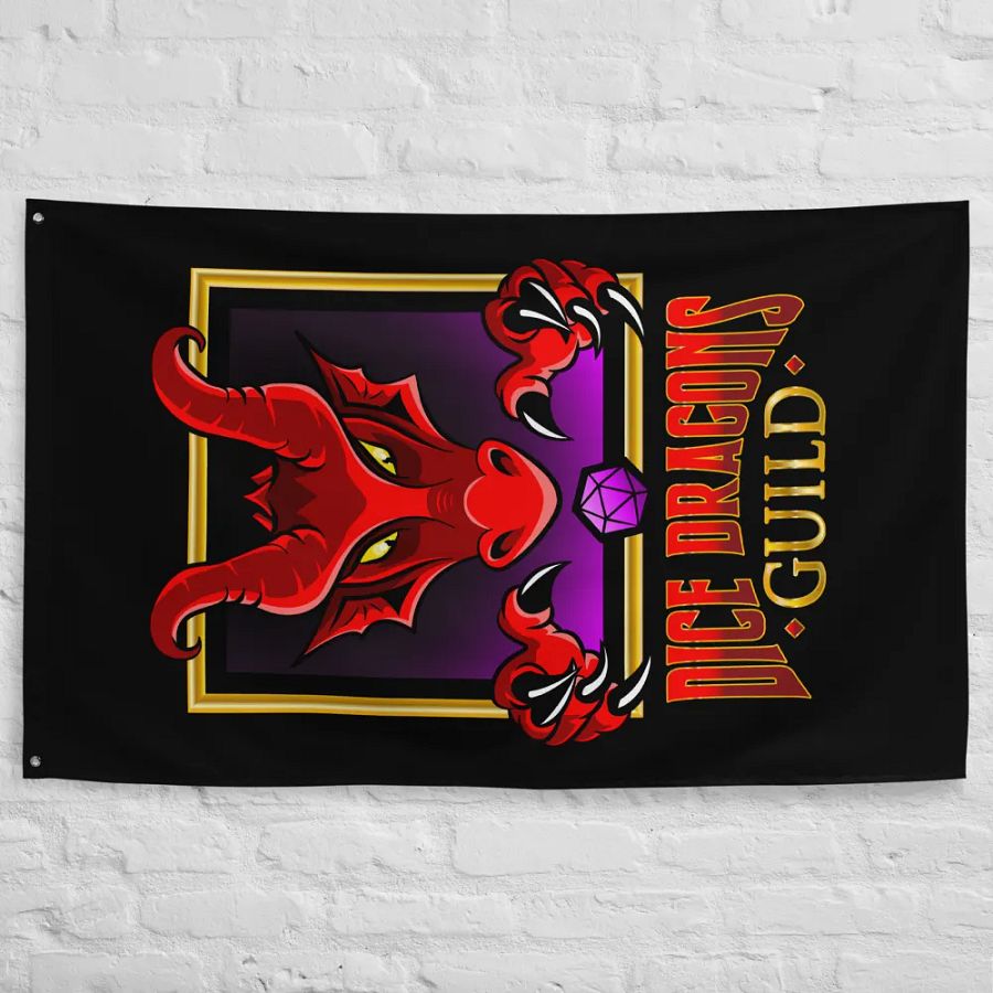 Dice Dragons Guild Vertical Flag (Black) product image (10)