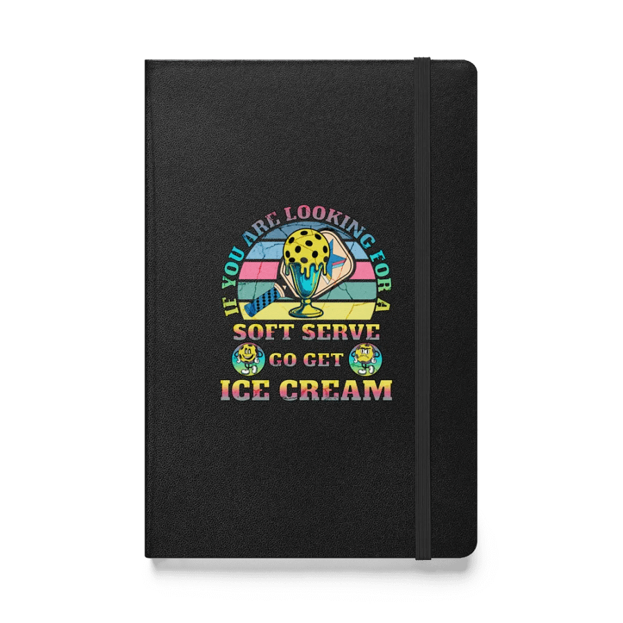 Soft Serve Go Get Ice Cream Pickleball Retro Hardcover Notebook product image (1)