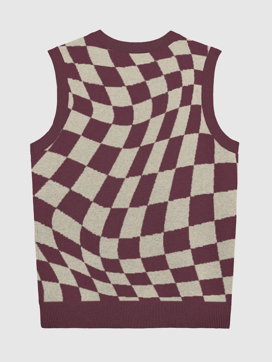 Burgundy Tiger Stripe V-Neck Vest product image (2)