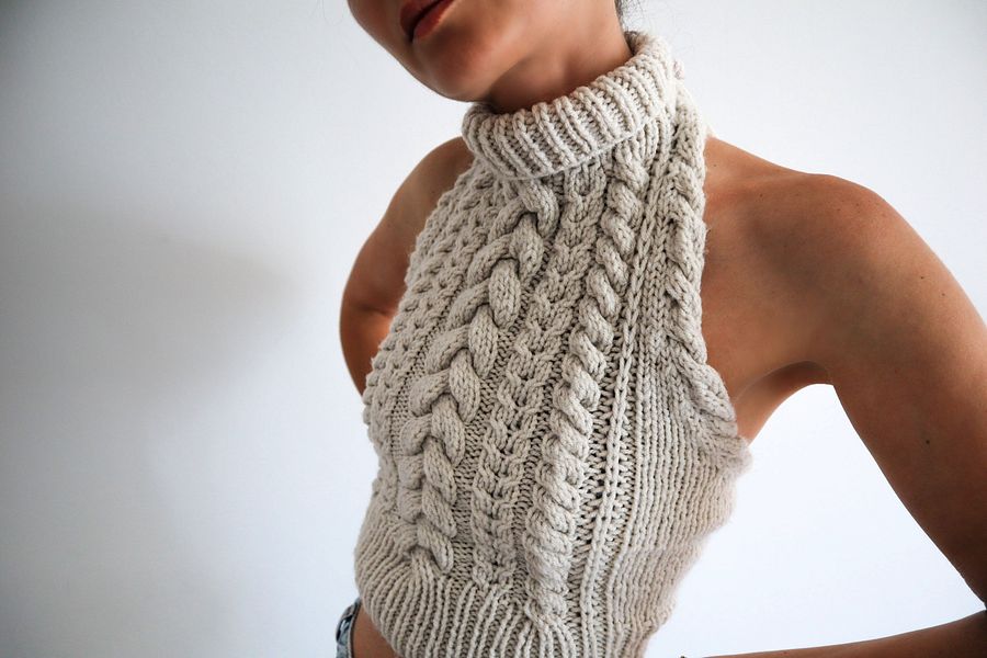 Copious Cables – Cable Knit Halter Top Pattern product image (5)