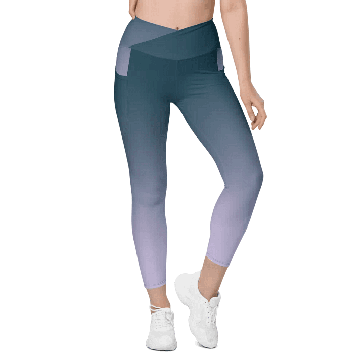 All-Over Print Crossover Leggings with Pockets product image (1)