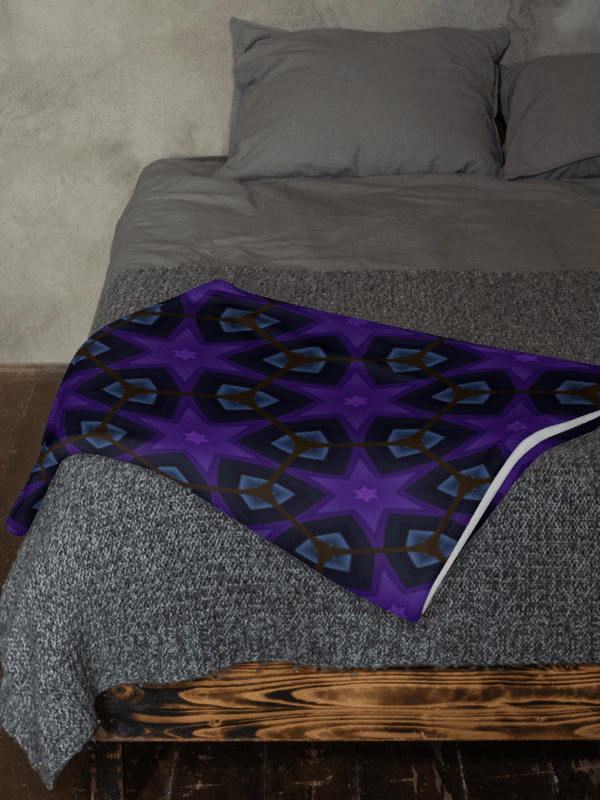 Starry Symmetry – Purple & Blue Modern Design Throw Blanket product image (2)