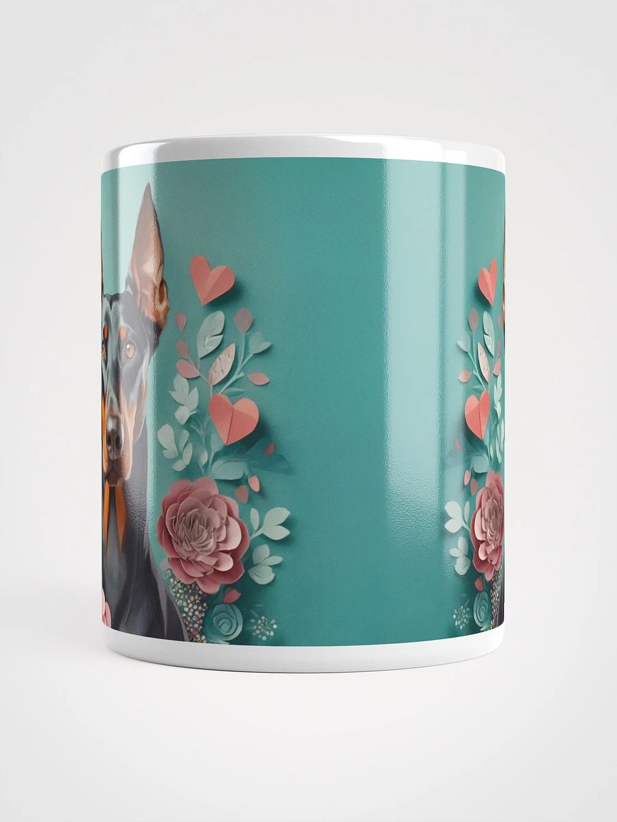 Doberman and paper flowers Ceramic Mug product image (10)
