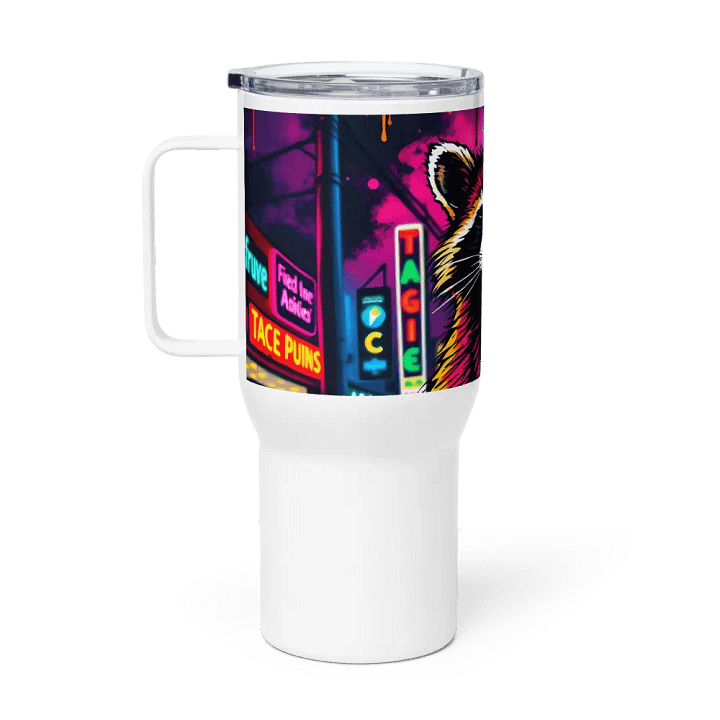 Neon Nights Raccoon Travel Mug product image (1)