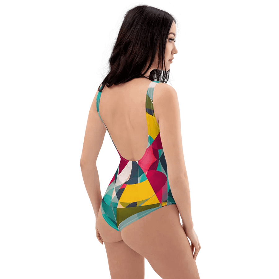 Abstract Lithographic Pattern Design one piece Swimsuit - V9 product image (3)