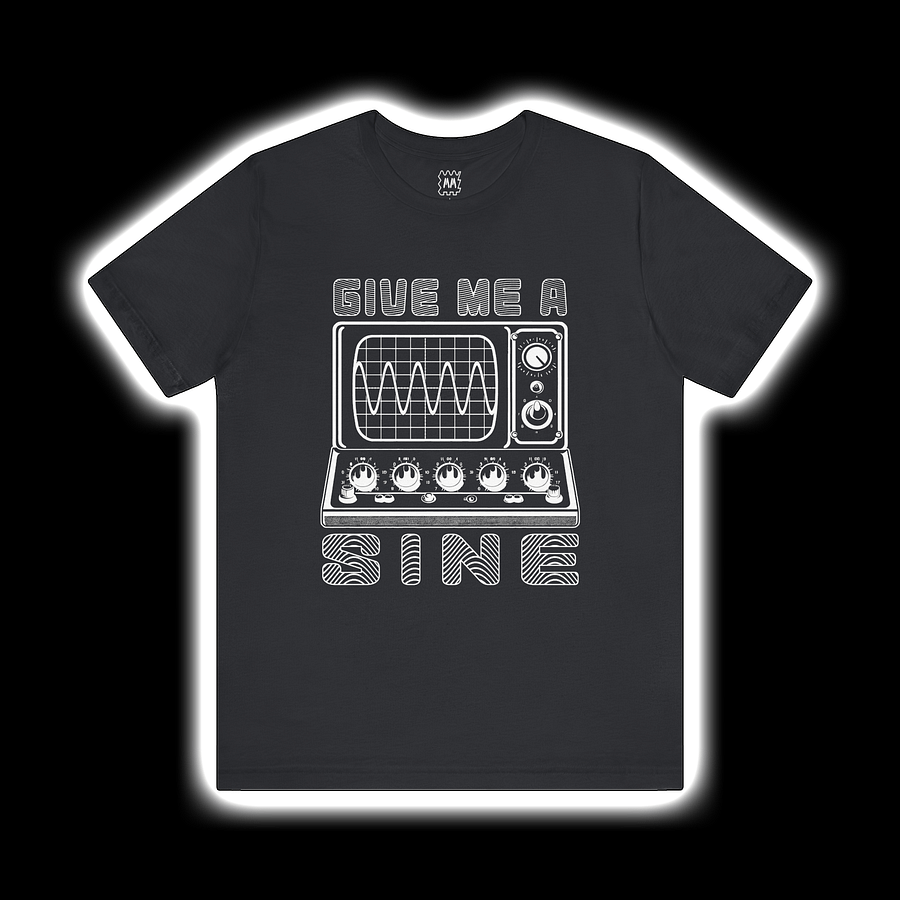 Give Me A Sine - Modular Synthesizer Waveform T-Shirt (WHITE PRINT) product image (1)
