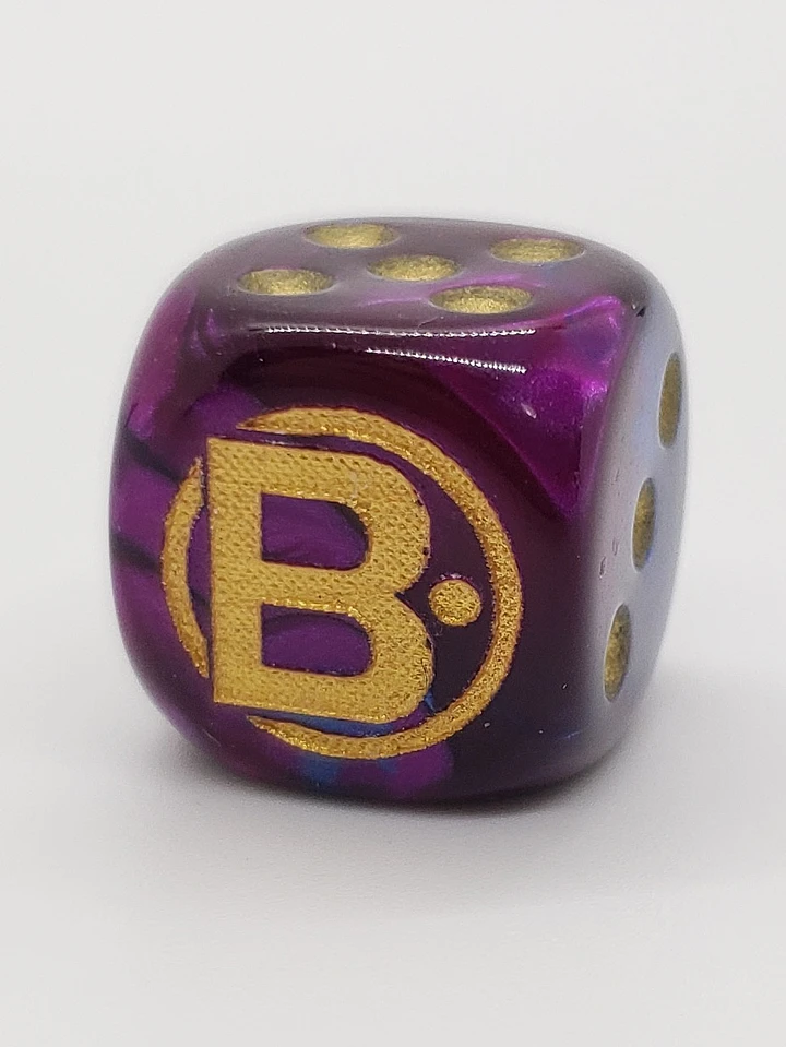 B-Dot Logo Dice - Purple and Blue Swirl D6 product image (1)