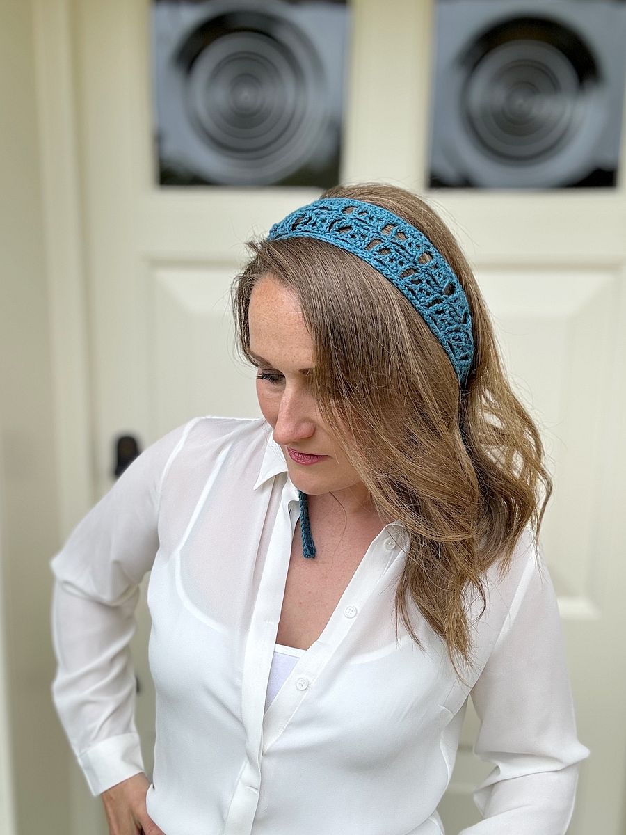 Lace Summer Crochet Headband Pattern - Versatile Hat Band, Neck Tie, Belt, Instant Download Pdf product image (4)