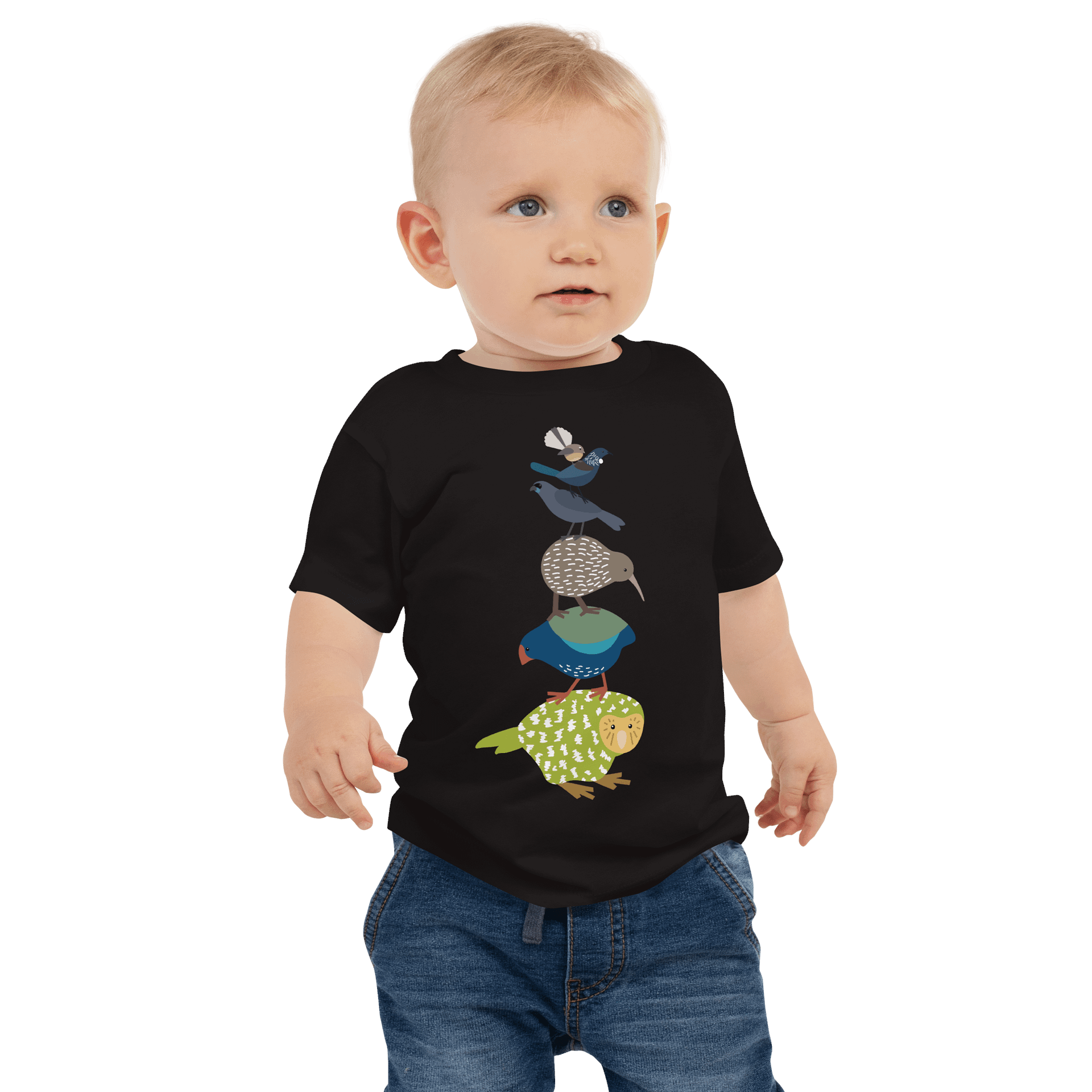 NZ Bird Stack Baby T-Shirt product image (1)
