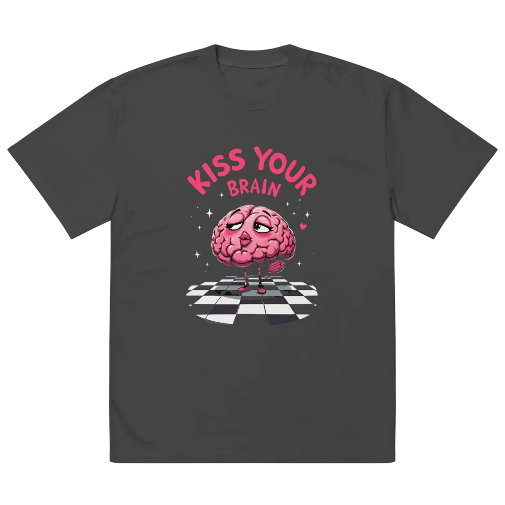 Kiss Your Brain Valentine Test Day Oversized Tee product image (5)