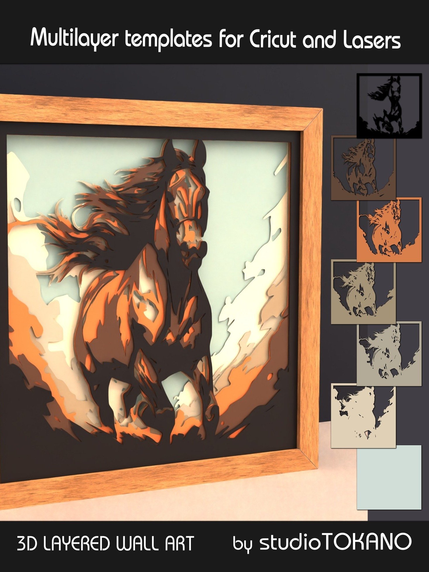 Running Horse 3D Layered SVG product image (7)