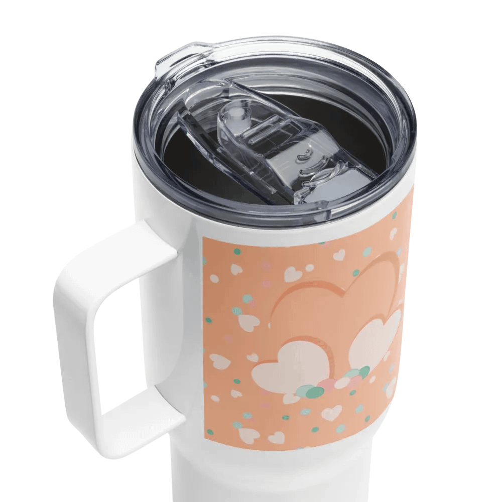 Simply Peachy Hearts and Dots Travel Mug product image (4)