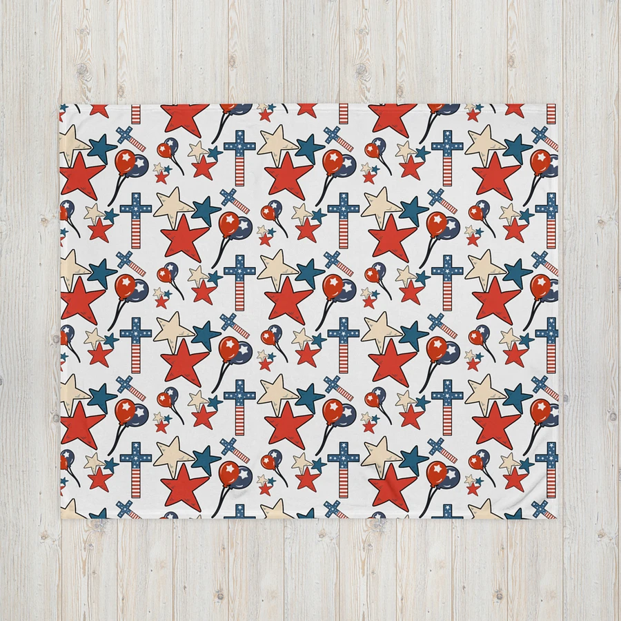 Red, White And Blue Stars And Crosses Blanket product image (6)