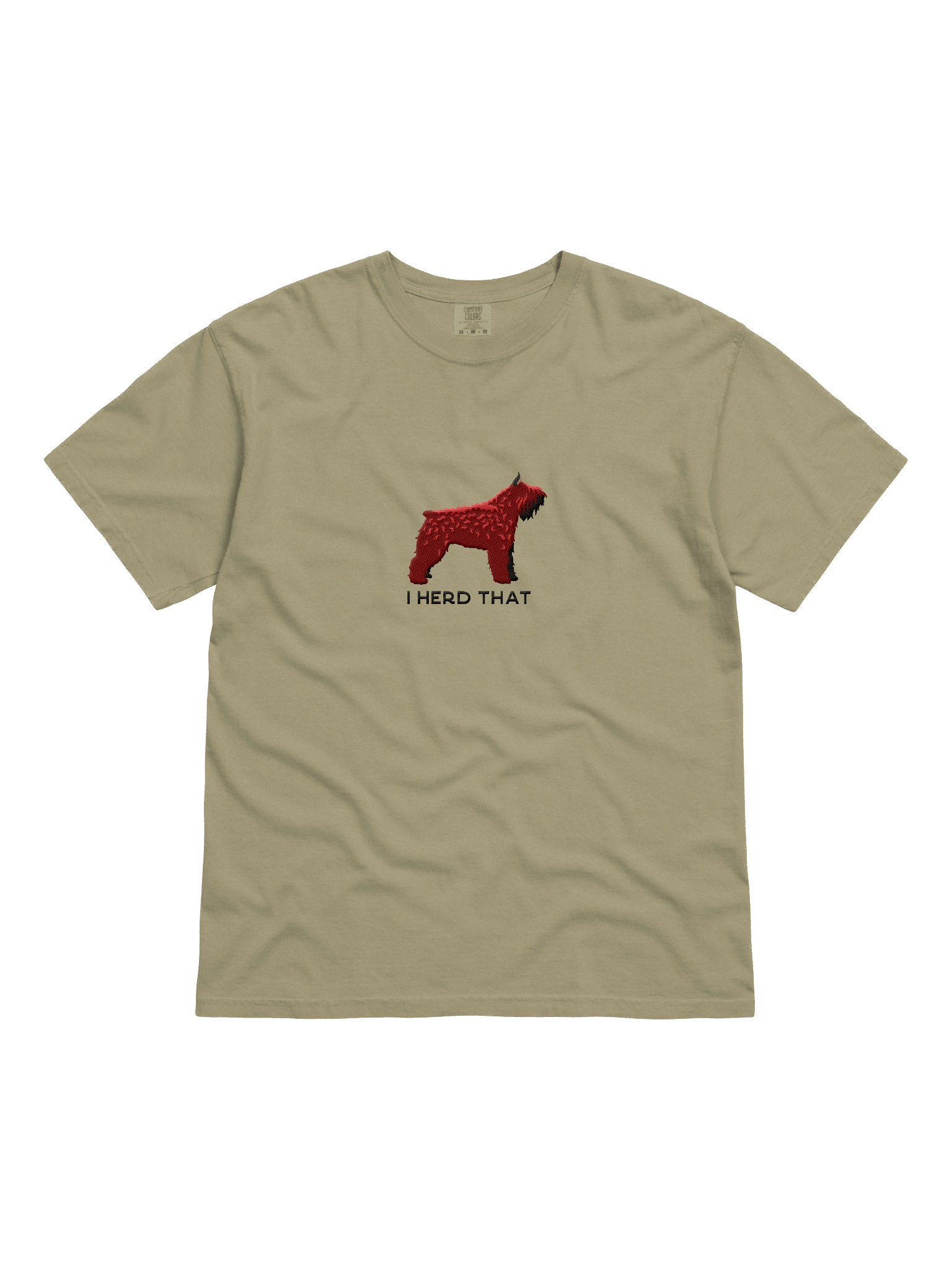 I Herd That T-Shirt(Embroidered) of a Bouvier des Flandres(Red, Cropped Ears) product image (11)