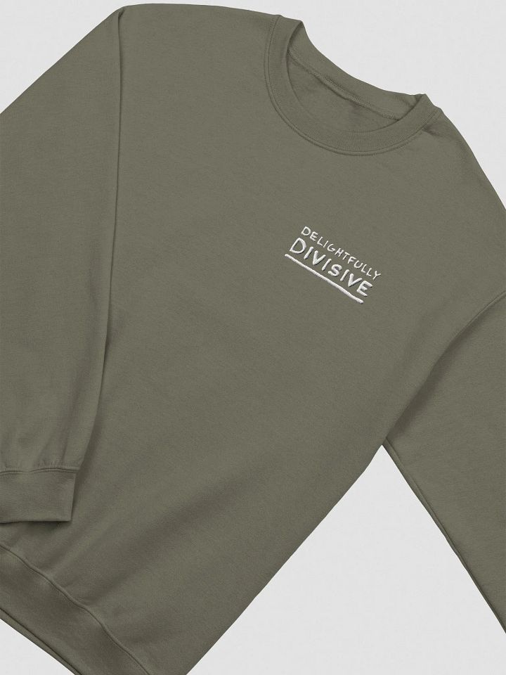 DELIGHTFULLY DIVISIVE (lc., white design) embroidered crewneck product image (16)
